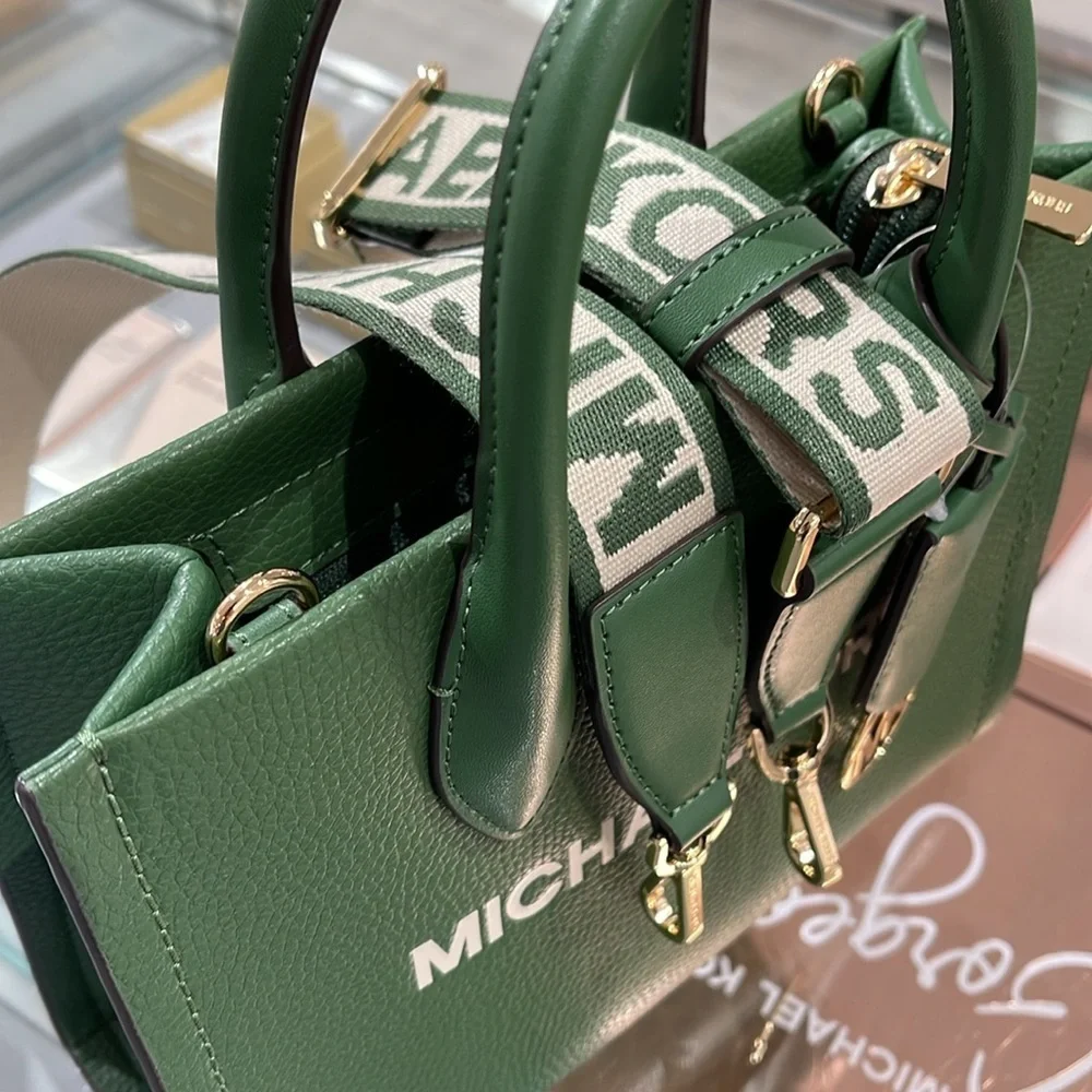 Michael Kors Mirella Small Pebbled Leather Shopper Crossbody XBODY Bag MK NWT